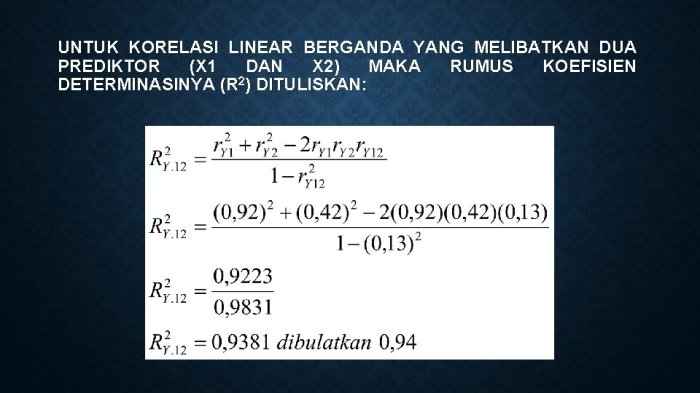 Koefisien determinasi korelasi regresi soal