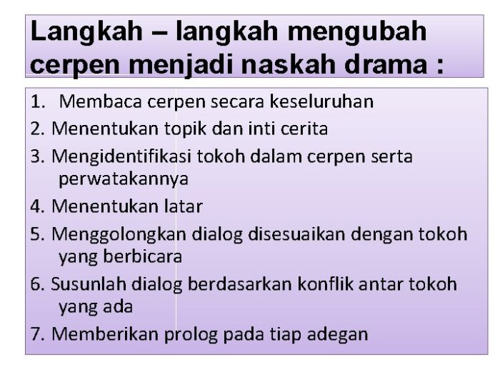 cerpen menjadi drama singkat terbaru