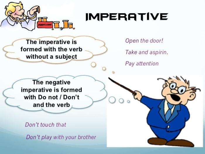 imperative sentences imperatives examples