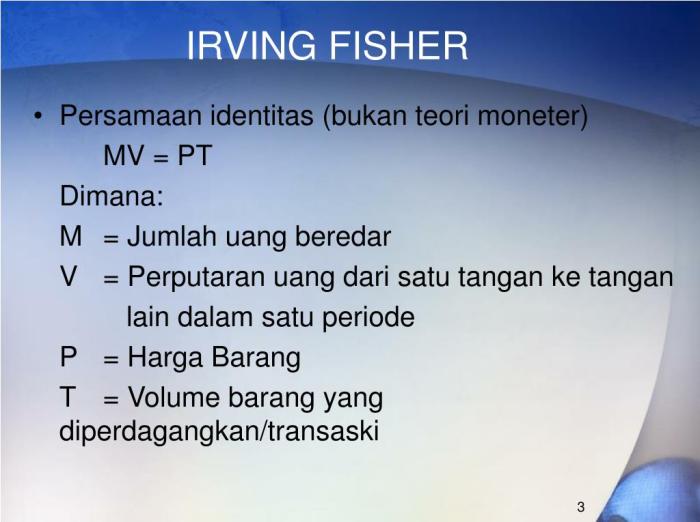 teori permintaan uang irving fisher terbaru