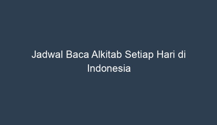 jadwal baca alkitab setiap hari terbaru