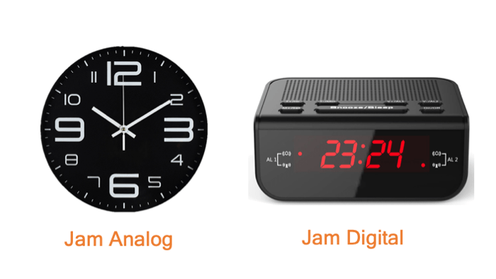 Apa perbedaan jam analog dengan jam digital