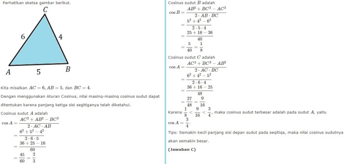 contoh soal aturan cosinus terbaru