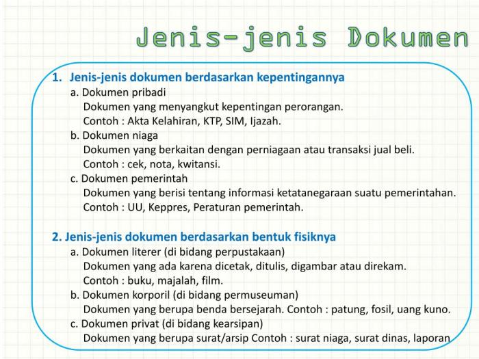 jenis jenis dokumen digital