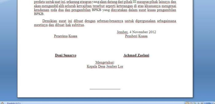 mengetahui dan menyetujui dalam surat terbaru