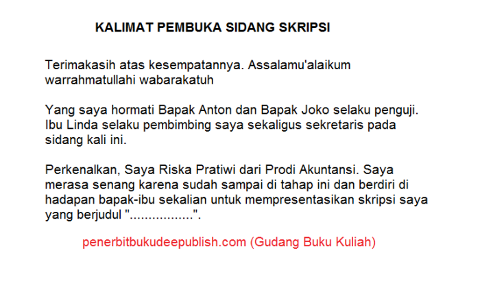 contoh pembukaan seminar proposal terbaru