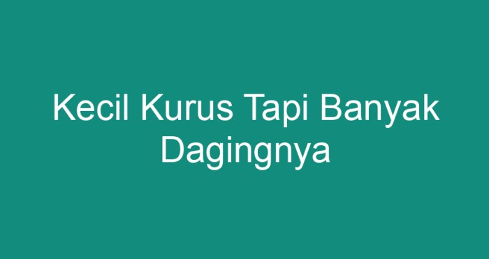 kecil kurus tapi banyak dagingnya terbaru