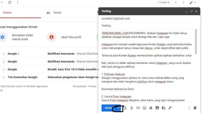 cara mengirim email ke whatsapp