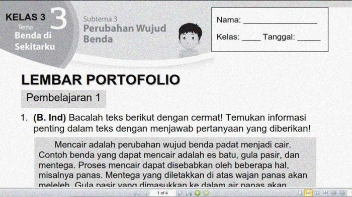 contoh portofolio siswa sd kelas 1 terbaru