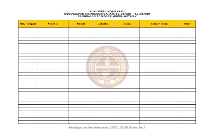 format buku tamu sekolah terbaru