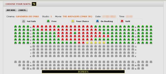 denah tempat duduk bioskop