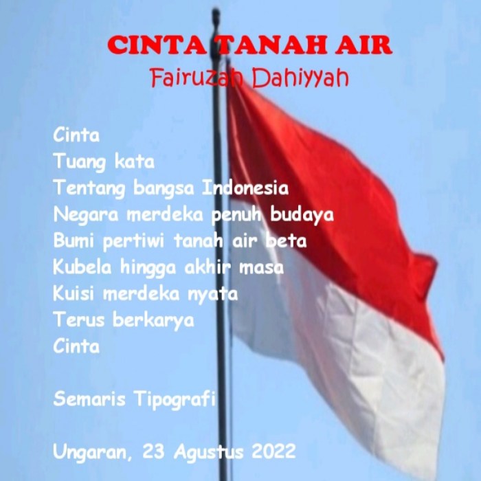 pantun tentang cinta tanah air