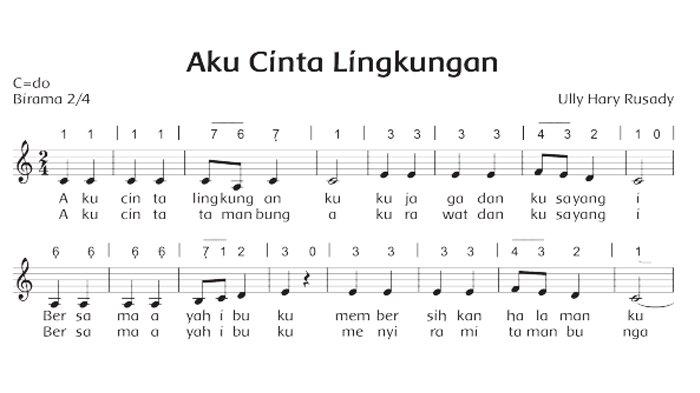 Lagu aku cinta lingkungan menggunakan birama