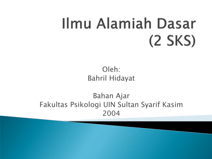 pengertian ilmu alamiah dasar