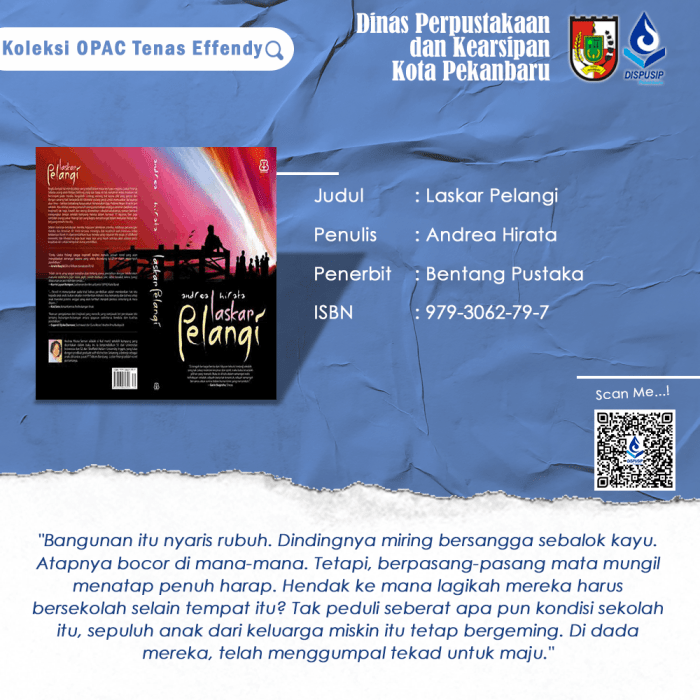 amanat dari novel laskar pelangi