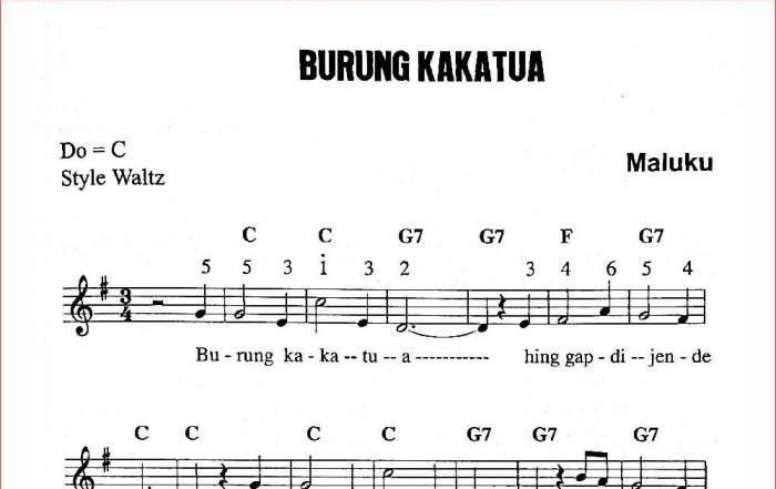 lirik lagu gambang suling beserta notnya