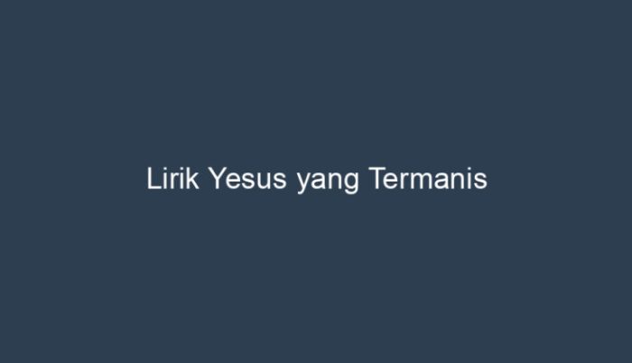 yesus buat