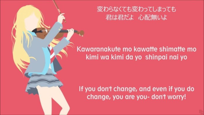 lirik lagu jepang terjemahan sedih waw wee