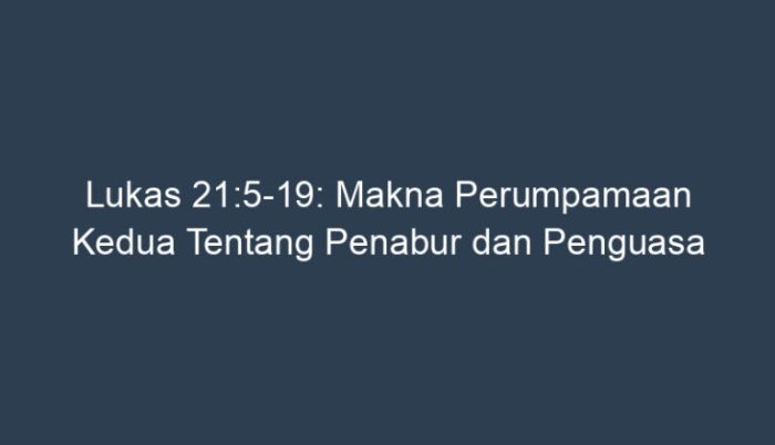 makna perumpamaan seorang penabur