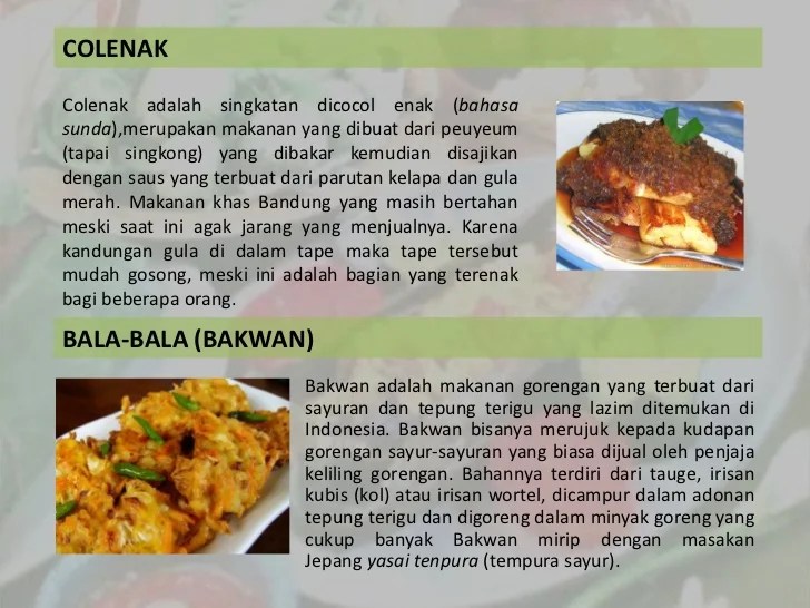 prosedur makanan dalam bahasa inggris