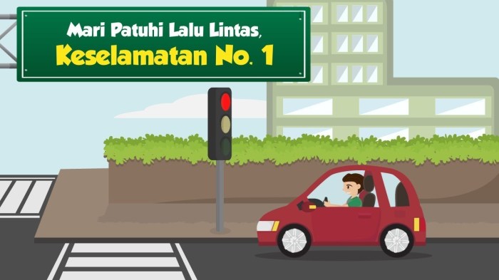 Gambar menaati peraturan lalu lintas kartun