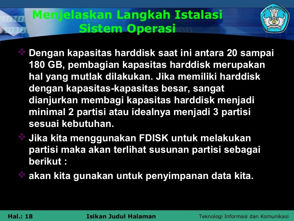 langkah langkah instalasi sistem operasi