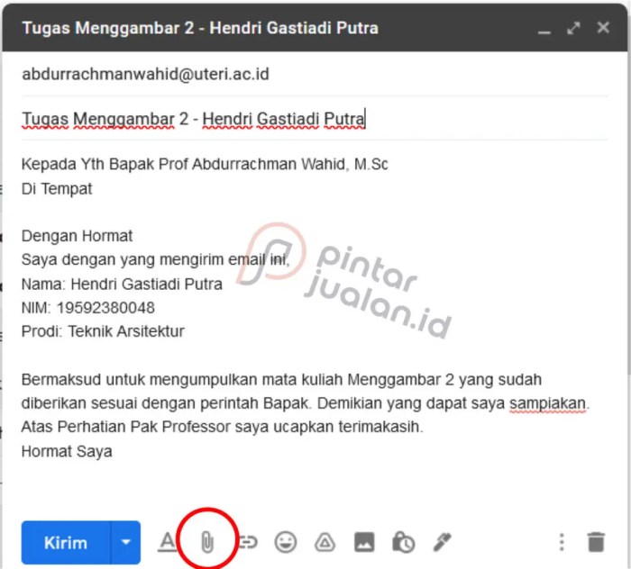 cara mengirim tugas lewat email terbaru