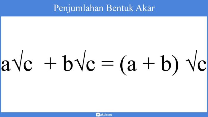 soal merasionalkan bentuk akar