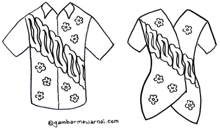 gambar sketsa baju batik terbaru