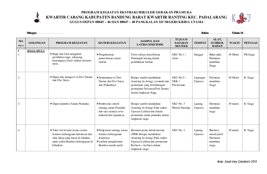 program kerja ekskul pramuka