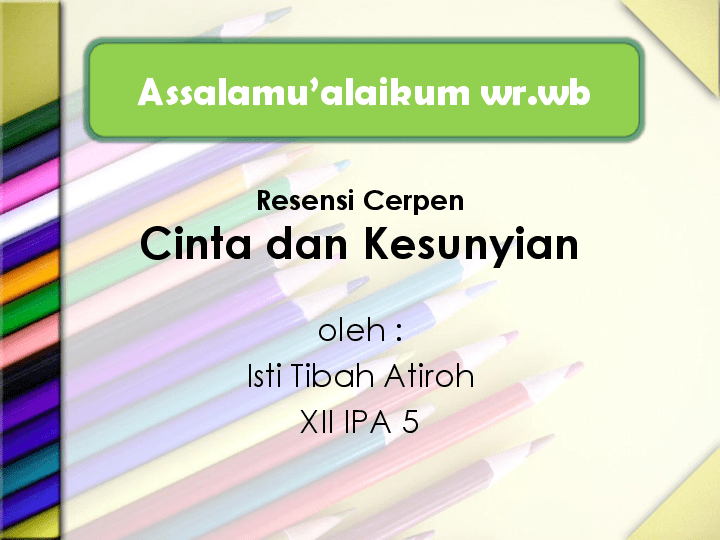 resensi cerpen cinta adalah kesunyian