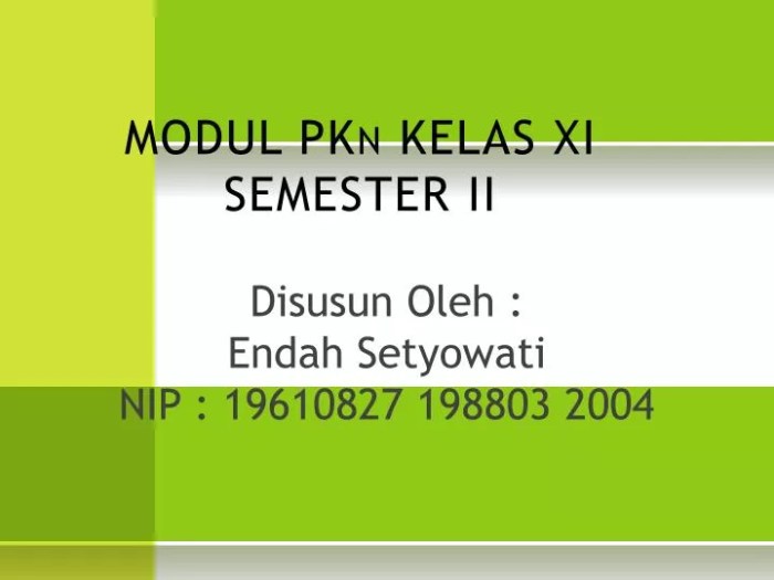 pkn kelas materi semester priok koran xi