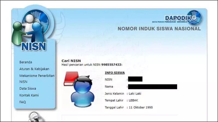 nisn nomor siswa induk cek smk mts tk sma paud smp tampil kesalahan benar hubungi silahkan jika