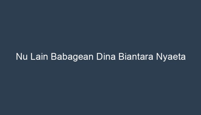 nu lain babagean dina biantara nyaeta