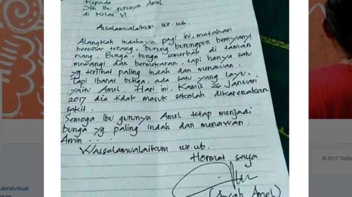 contoh surat untuk ayah singkat terbaru