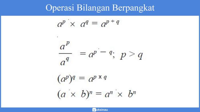 contoh soal operasi bilangan berpangkat terbaru