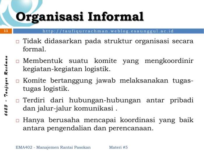 contoh organisasi formal dan informal