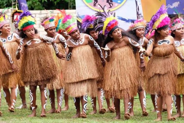 tarian adat papua kartun