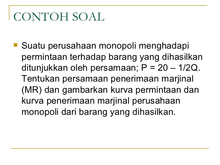 contoh soal pasar monopoli terbaru