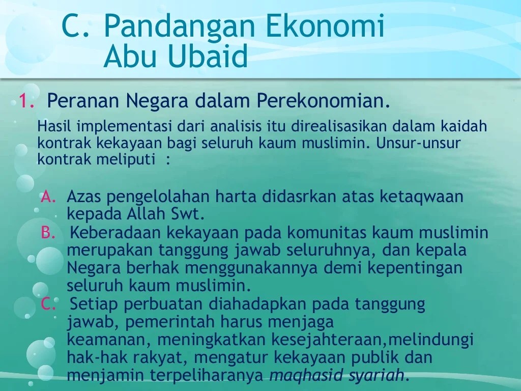 pemikiran ekonomi abu ubaid terbaru