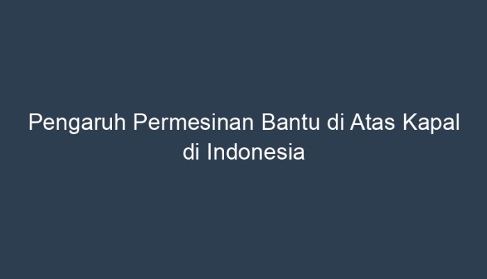 permesinan bantu di atas kapal