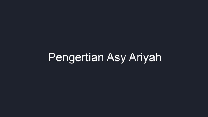 pengertian aliran asy ariyah