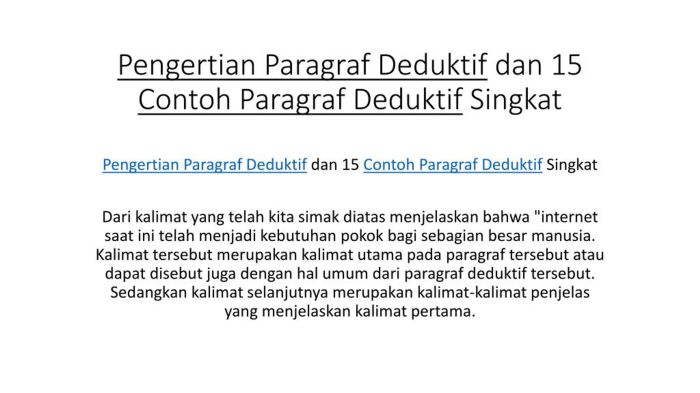 paragraf deduktif tentang tempe