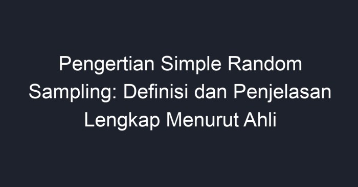 pengertian simple random sampling