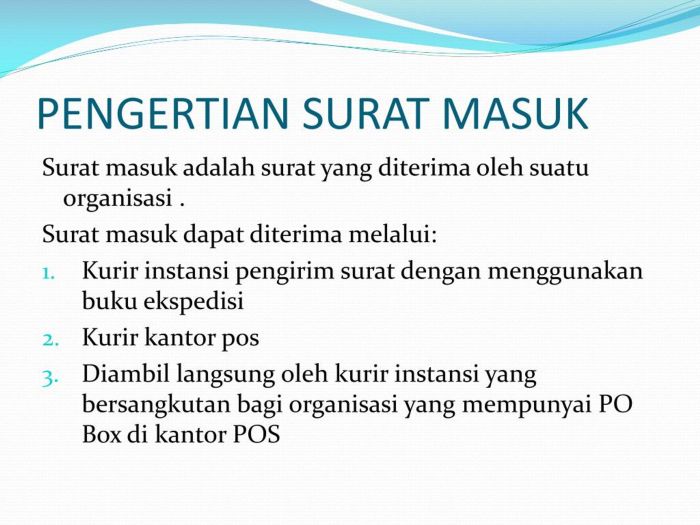 pengertian surat masuk dan keluar