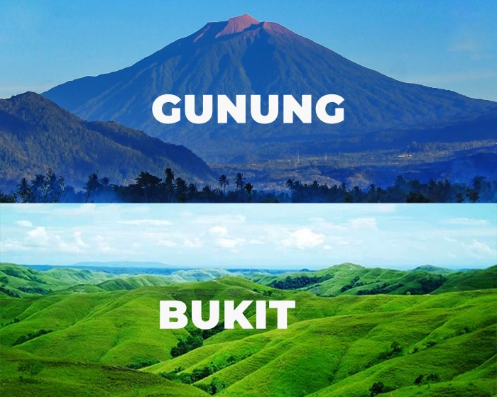 perbedaan bukit dan gunung