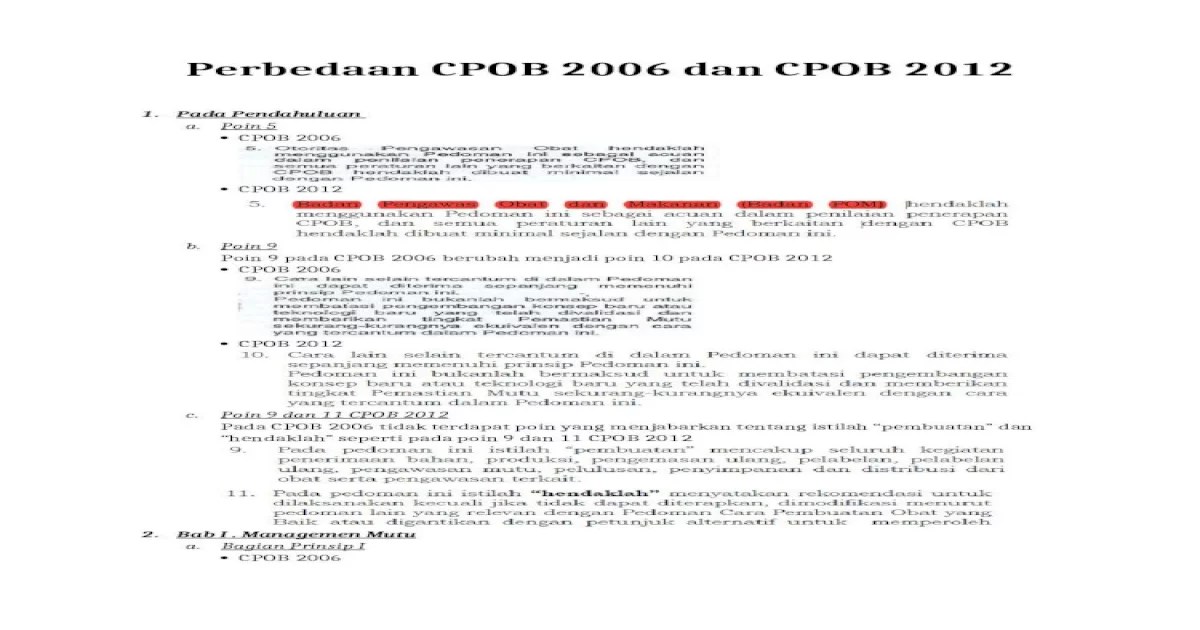 perbedaan cpob 2012 dan 2018 terbaru