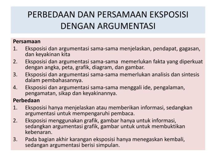 perbedaan teks eksposisi dan argumentasi terbaru