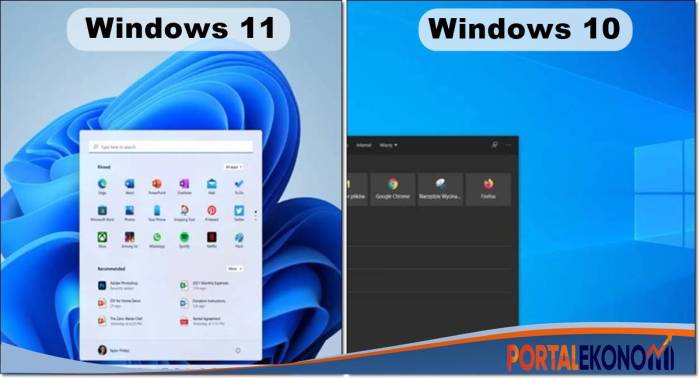 perbedaan windows 10 dan 11