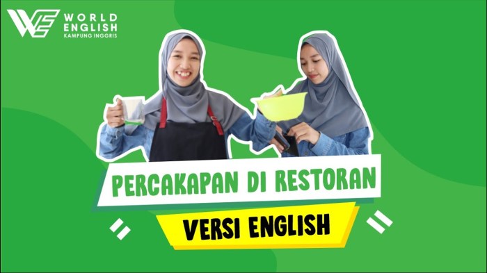 Percakapan di restoran dalam bahasa inggris